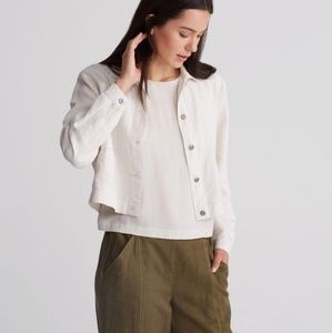 Eileen Fisher Classic Collar Jacket In Bone White